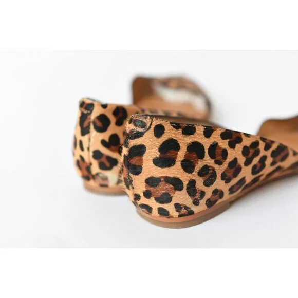 J. Crew Zoe D’Orsay Flats Sz 8 Calf Hair Leopard Print Pointed Toe Flat - Picture 15 of 16